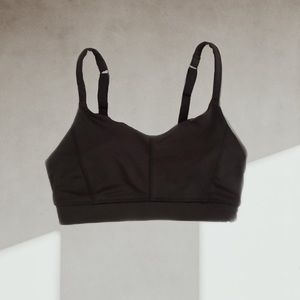 Corset Back Strappy Black Sports Bra, size S